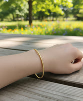 Handmade Silver Cuff Bangle – 925 Sterling Silver Open Bracelet, Everyday Elegant Jewelry for Women